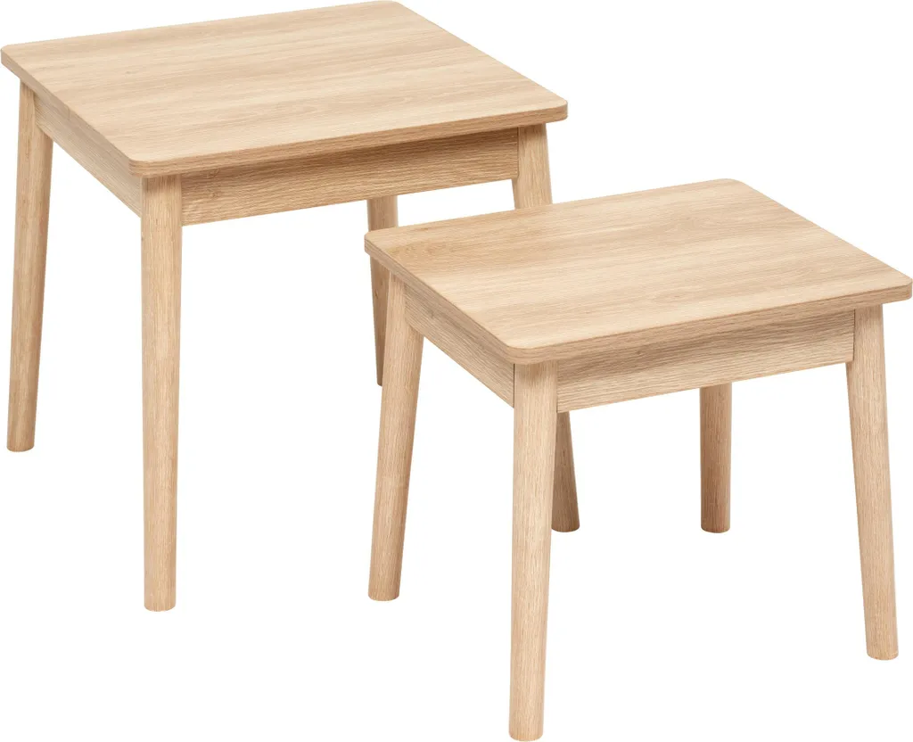Table pliante bois clair Abana pour optimiser un salon encombré, x2