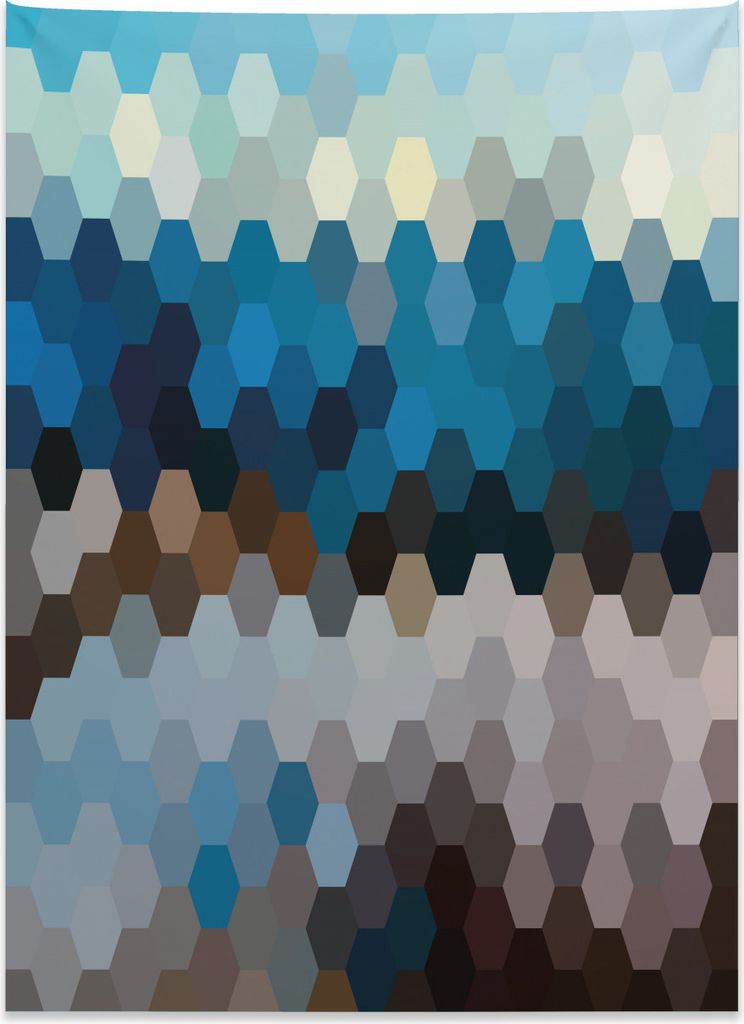 Abakuhaus Winter Wandteppich, Geometrische Puzzle verschwommen aus Weiches Mikrofaser Stoff Kein Verblassen Klare Farben Waschbar, 110 x 150 cm, Me...