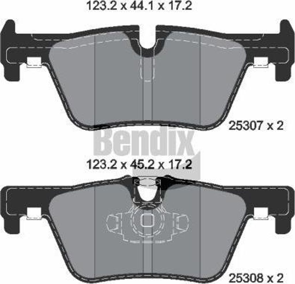 BENDIX Braking BPD1017 Bremsbelagsatz, Scheibenbremse OE 2468436 kompatibel mit 1er F20, 1er F21, 2er F23, 2er F22, 3er F30, 3er F34, 3er F31, 4er ...