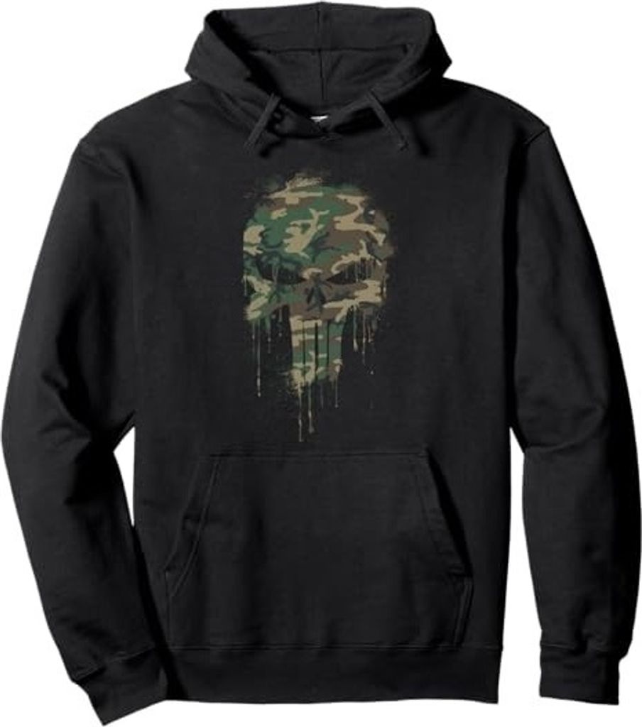 The Punisher - Kapuzenpullover Logo für Herren TV684 (XXL) (Schwarz/Grün)