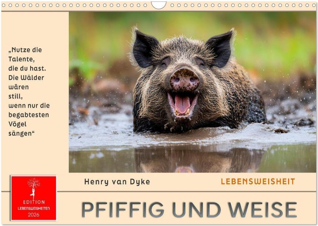 Pfiffig und weise (Wandkalender 2026 DIN A3 quer), CALVENDO Monatskalender