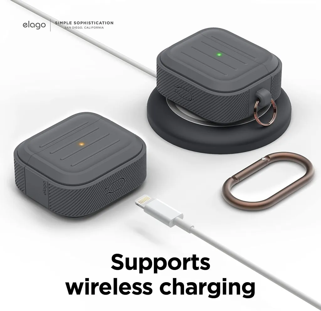 Elago Armor Case AirPods 3 Dark Grey - Custodia Rugged con Gancio - 11