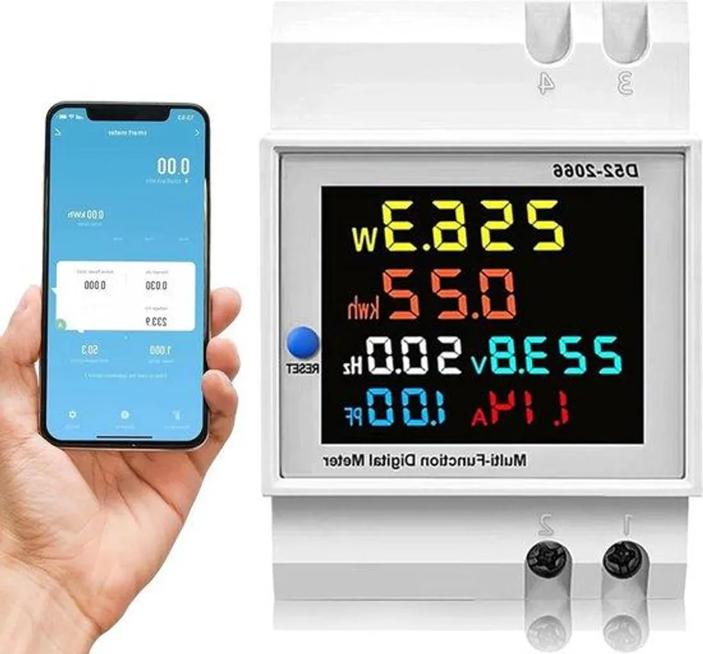 Moniteur d'énergie intelligent 6-en-1 Wi-Fi Smart Life écran rétroéclairé