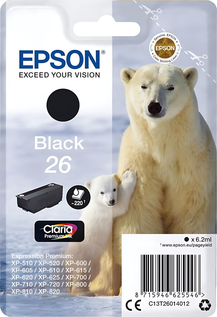 Epson C13T26014012 Černá inkoustová kazeta Epson Claria Obrázek produktu 