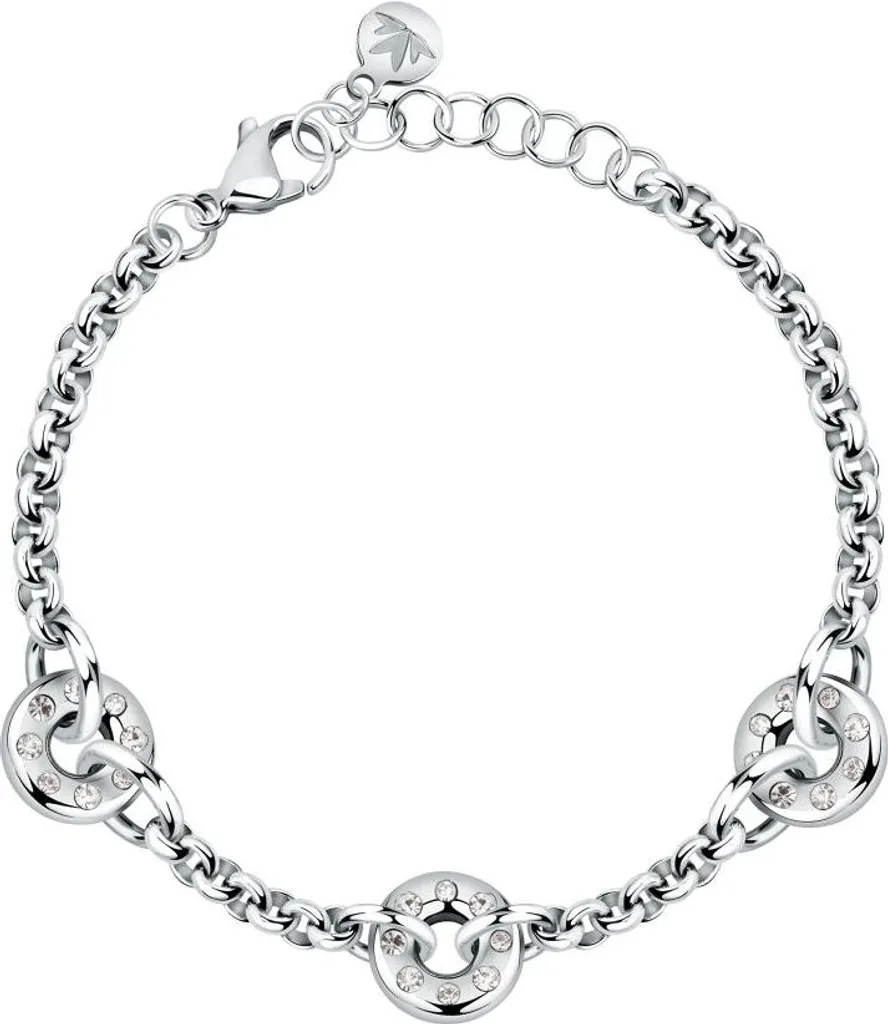 Bracelet chic en acier avec cristaux pour soirée et mariage Bagliori