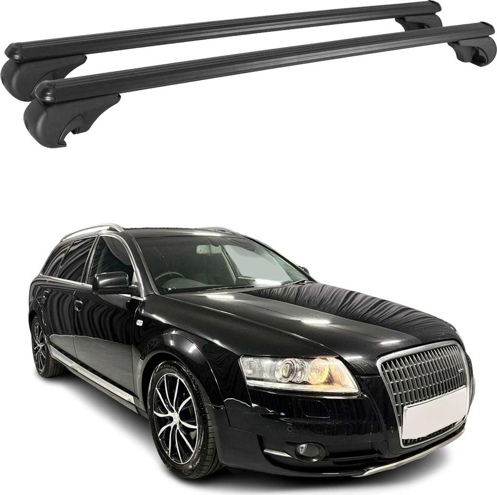 Dachträger Grundtäger für Audi A6 C6 4FH Allroad 2006-2011 75kg Alu Schwarz 2x
