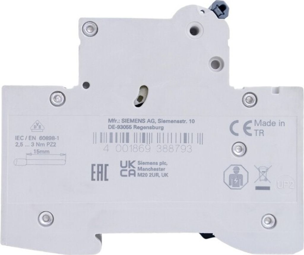 Siemens Leitungsschutzschalter 400V 6kA, 3-polig, C, 32A, 5SL63327 Siemens Leitungsschutzschalter 400V 6kA, 3-polig, C, 32A, 5SL63327