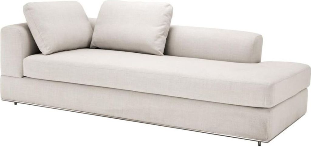 Casa Padrino Designer Sofa Naturfarbig Linksseitig 231 x 101 x H. 85 cm - Luxus Wohnzimmer Möbel