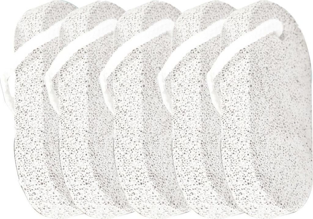 INF Pietra Pomice Sottile in Pietra Vulcanica, 9x4.5x2cm, Set da 5 per la Cura dei Piedi