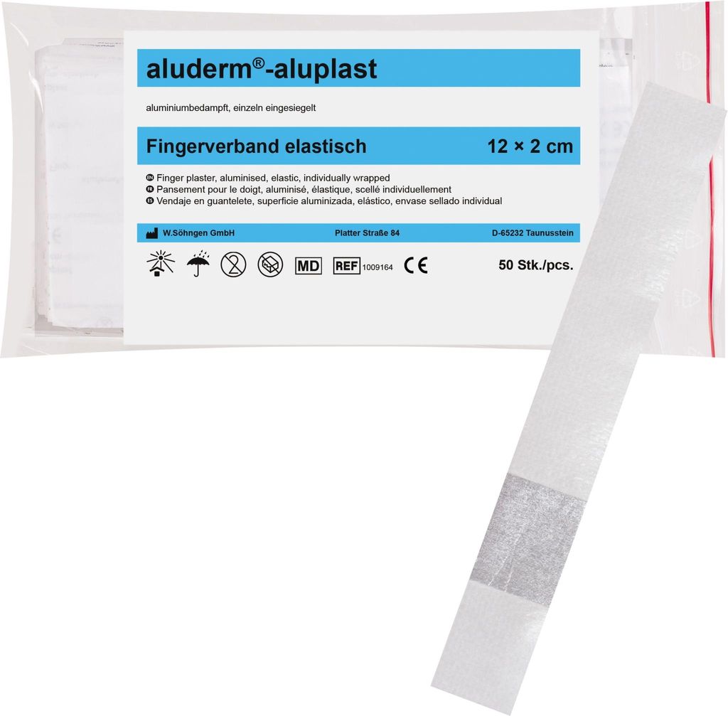 benda per dita aluderm 1009164 12x2cm 50 pz./confezione. Immagine del prodotto 