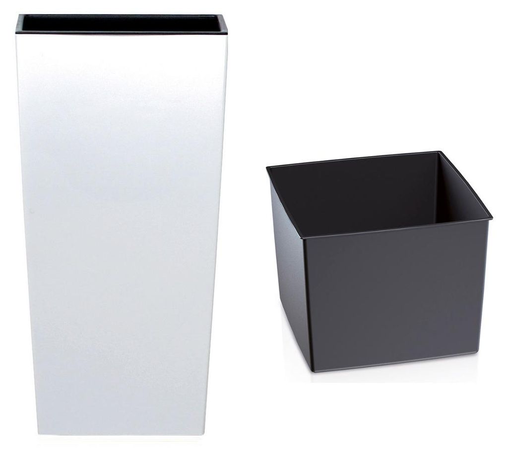 NABBI Plastic bloempot DURS140, 14 cm - wit Productafbeelding 