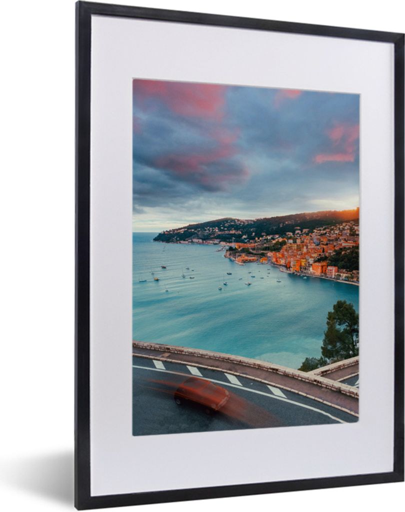MuchoWow MuchoWow Gerahmtes Poster Stadt - Küste - Wasser 30x40 cm - Poster mit zchwarzem Bilderrahmen - Wandposter Schlafzimmer