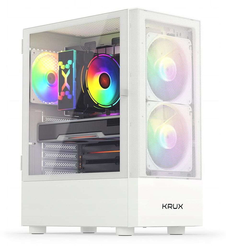 KRUX ATX Gaming-Gehäuse Vako White RGB, ATX, mATX, 3x Produktbild 