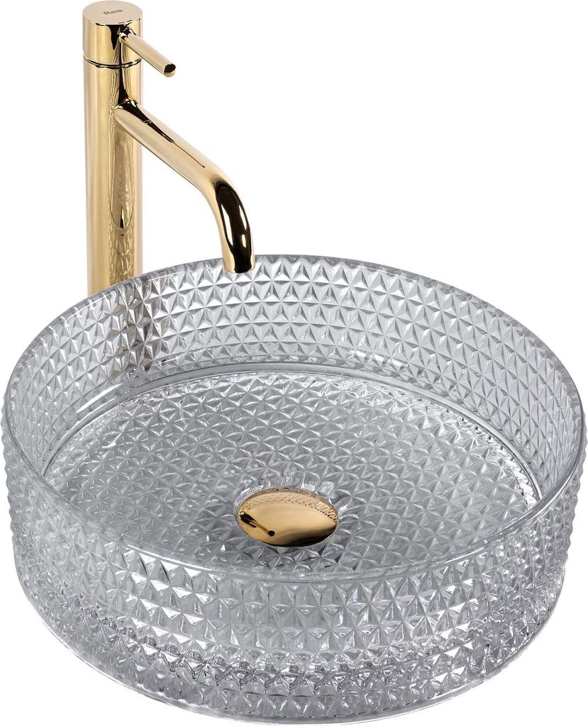 Cristal 35 Graues Waschbecken - Aufsatzplatte Sku Rea-U9615