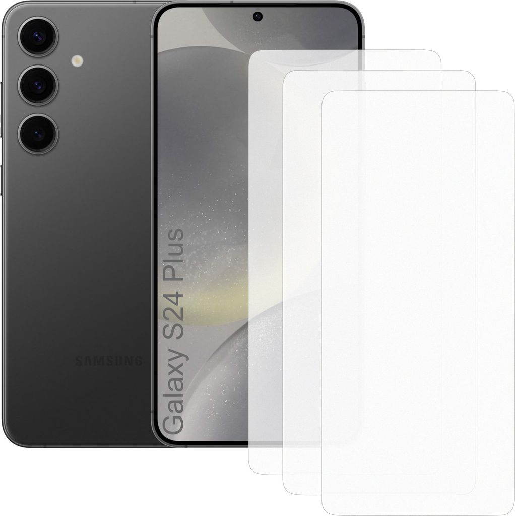 Drei Stück (3x) Display-Schutzfolie Displayschutz-Glas 9H Glas für Samsung Galaxy S24 Plus