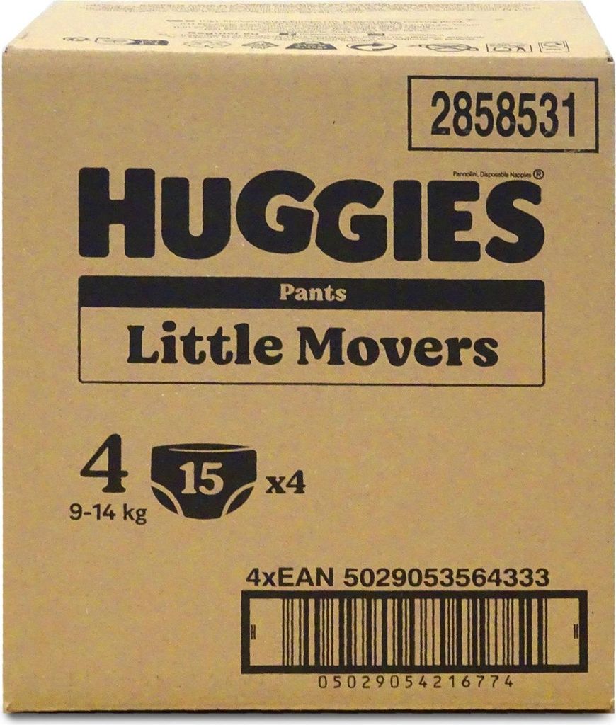 Huggies Windel-Höschen Größe 4 (9-14kg) 60 Sück (4 x15) Produktbild 