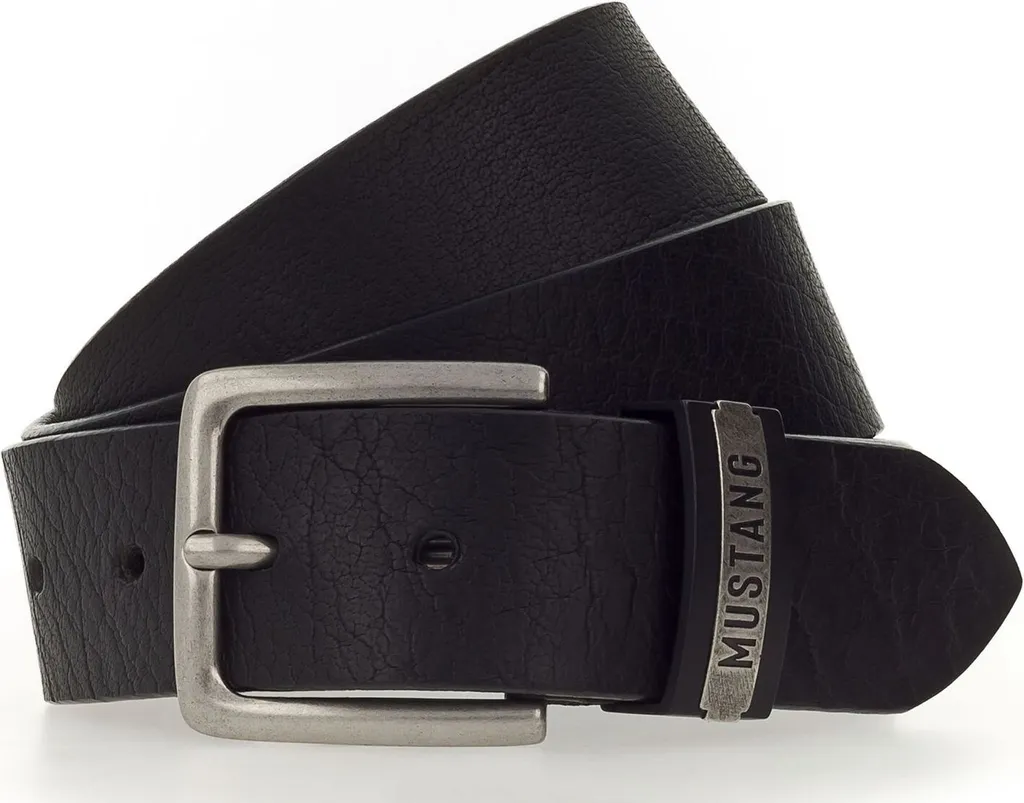 Mustang Cintura Classic Leather W85 Nera - 100% Vera Pelle Uomo