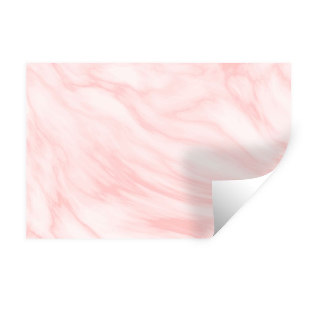 MuchoWow Wandtattoo Wandsticker Wandaufkleber Marmor - Rosa - Weiß - Luxus - Marmoroptik 30x20 cm Selbstklebend und Repositionierbar - Wierderve...