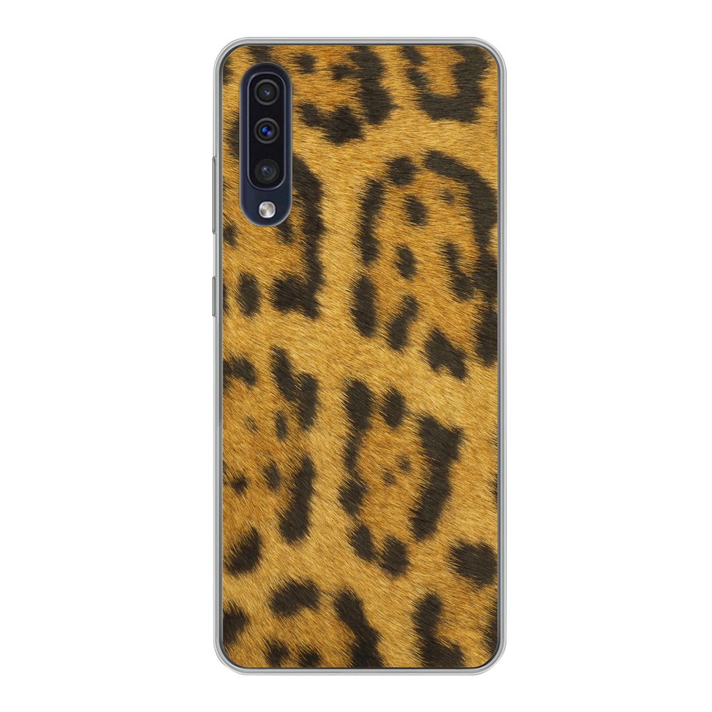 MuchoWow Handyhülle Schutzhülle Hülle für Samsung Galaxy A30s Leopardenfell Silikon Softcase Handy Hülle - Karteninhaber