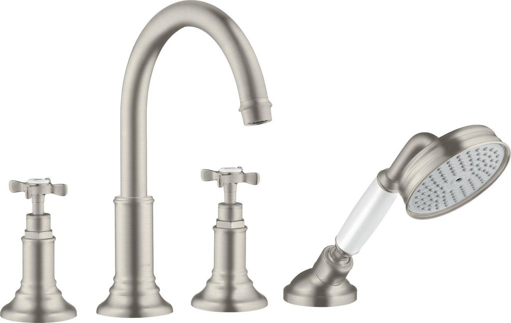 4-Loch Wannenrandarmatur AXOR MONTREUX DN 15 stainless steel optic stainless steel optic