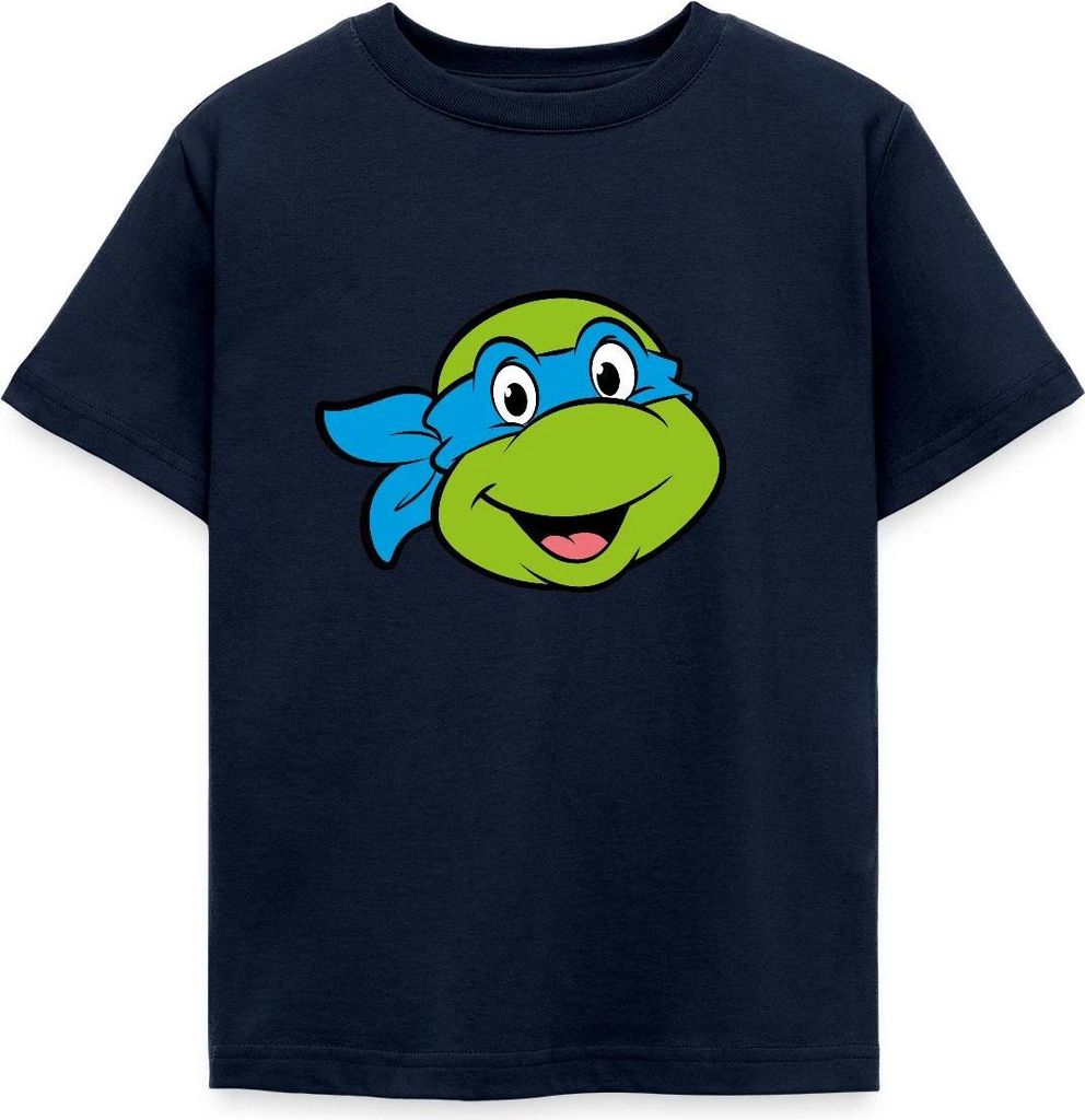 Spreadshirt Teenage Mutant Ninja Turtles Leonardo Kostüm Karneval Kinder T-Shirt, 98/104 (3-4 Jahre), Navy
