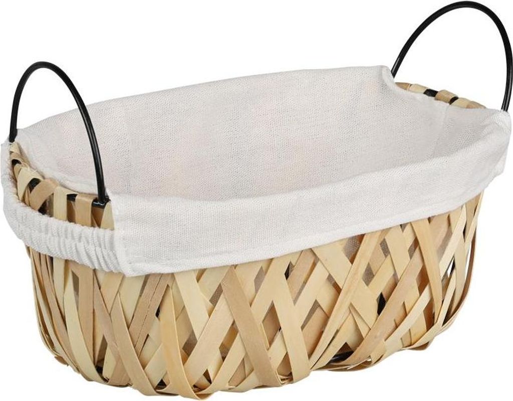 Brotkorb mit Holzgeflecht, 25 x 17 cm