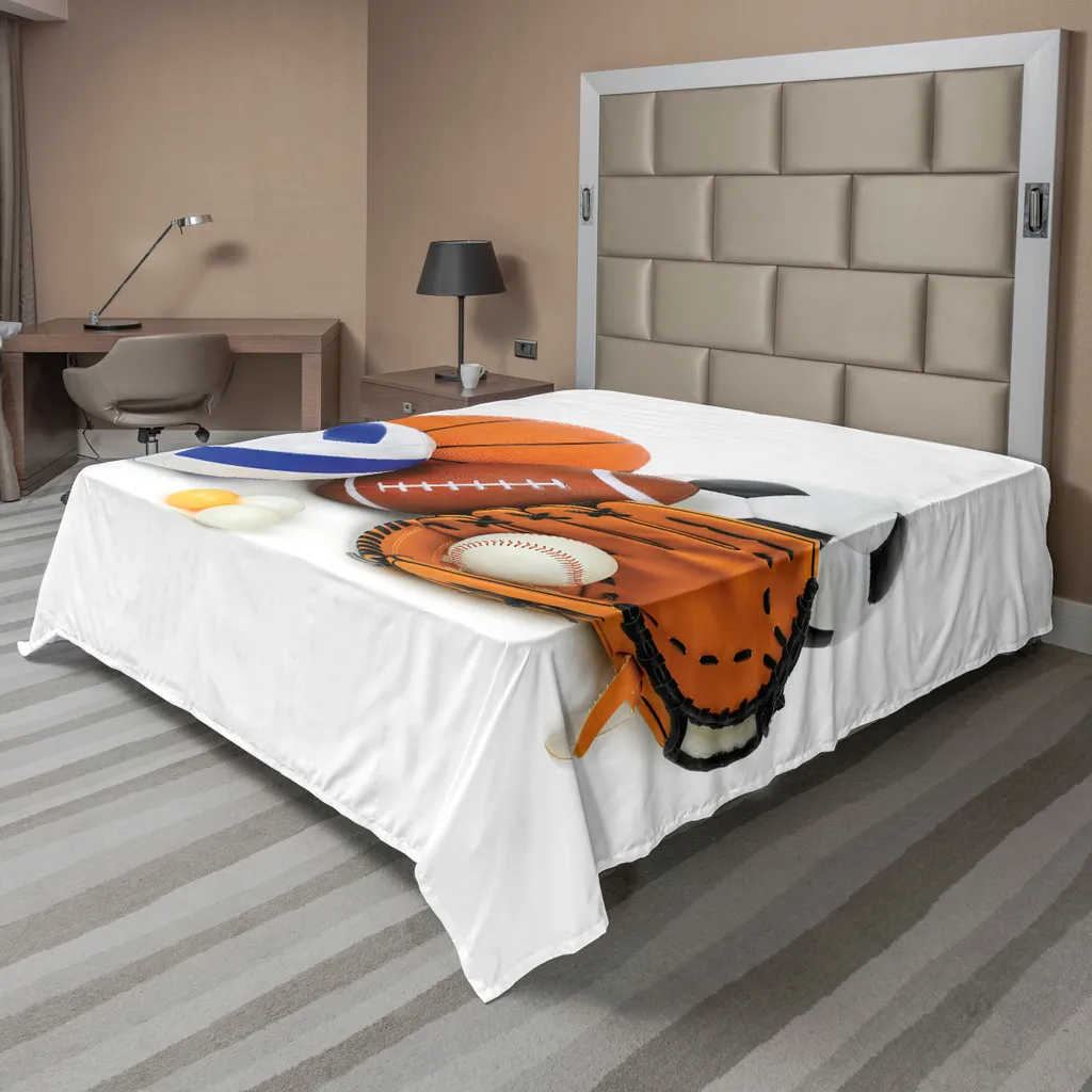 Drap Plat Thème Sport Jeux Olympiques en Tissu Doux de 275 x 260 cm