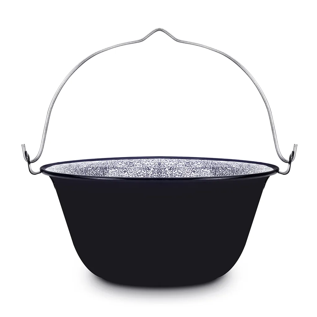 Cocotte émaillée robuste pour feu de camp - Récipient de cuisson 15L - 9