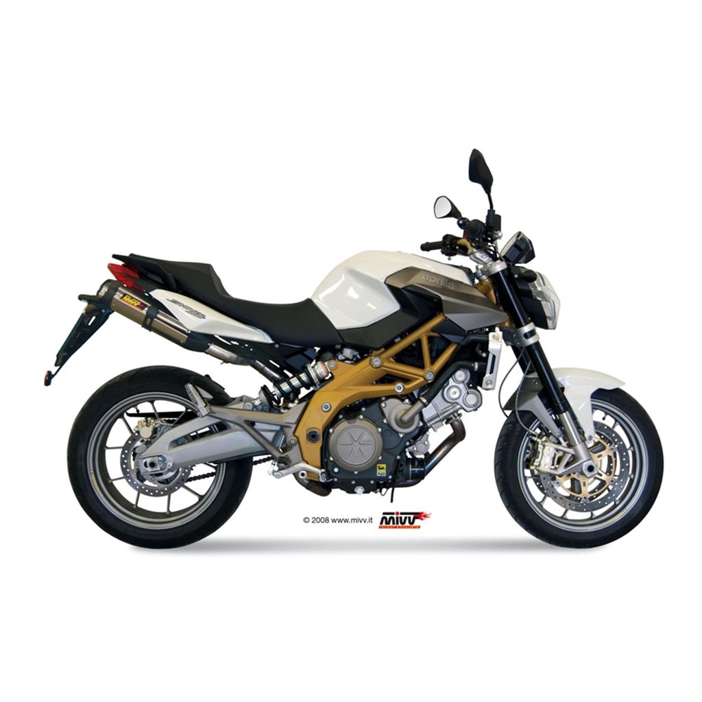 MIVV Slip-on Doppel-Auspuff genehmigt aus Edelstahl für APRILIA Shiver 750