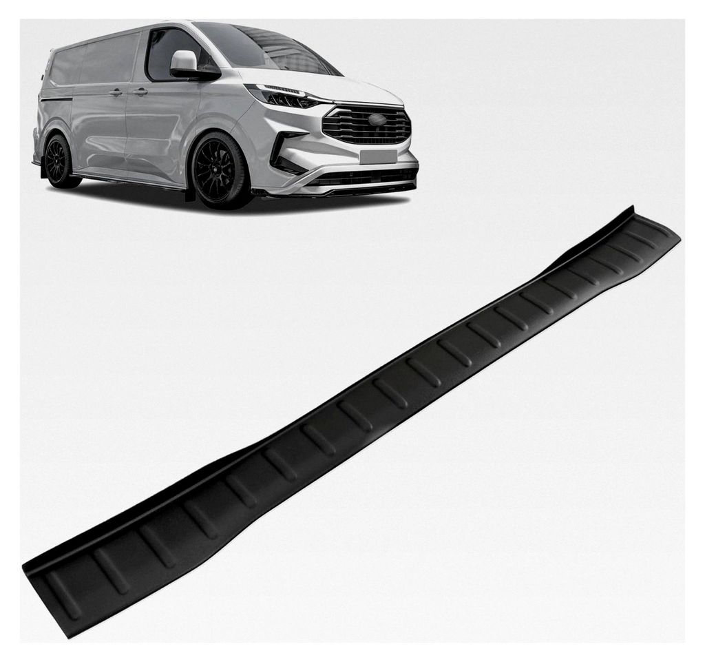 Kompatibel mit Ford Transit Custom 2023+ | Ladekantenschutz und Stoßstangenschutz; ABS-Kunststoff, Matt, Schwarz; Lackschutzleiste schützt den He...