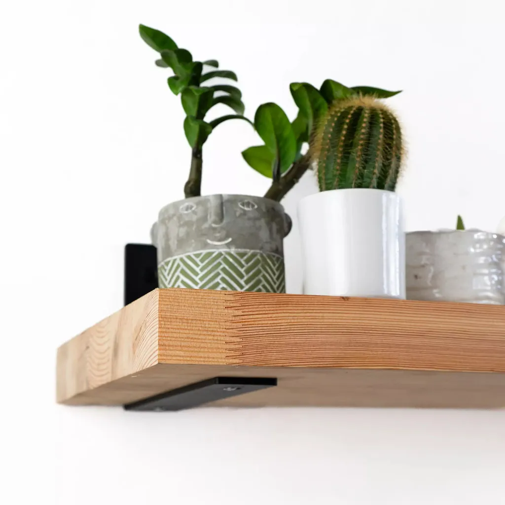 Étagère suspendue décorative en bois véritable et métal style industriel