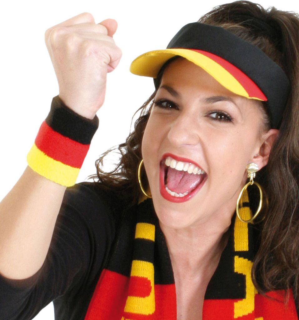 Deutschland Schweißarmband Schweißband Schwarz Rot Gold Fan Kostüm EM Party