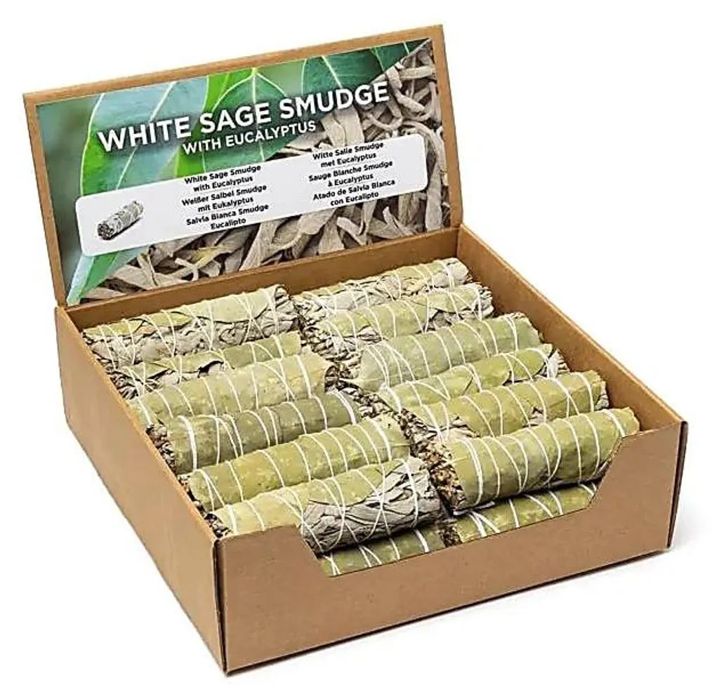 Sauge blanche et eucalyptus en bâton de 11 cm - lot de 24 unités de 30g