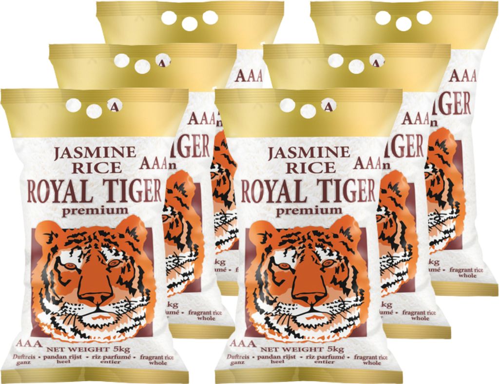 Royal Tiger Jasminreis Duftreis, 6x 5kg Beutel, Jasmin-Reis Produktbild 