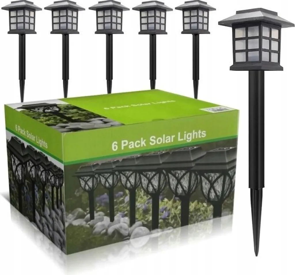 Lampes Solaires de Jardin en Métal Lot de 6 Lanternes pour Allée Extérieur