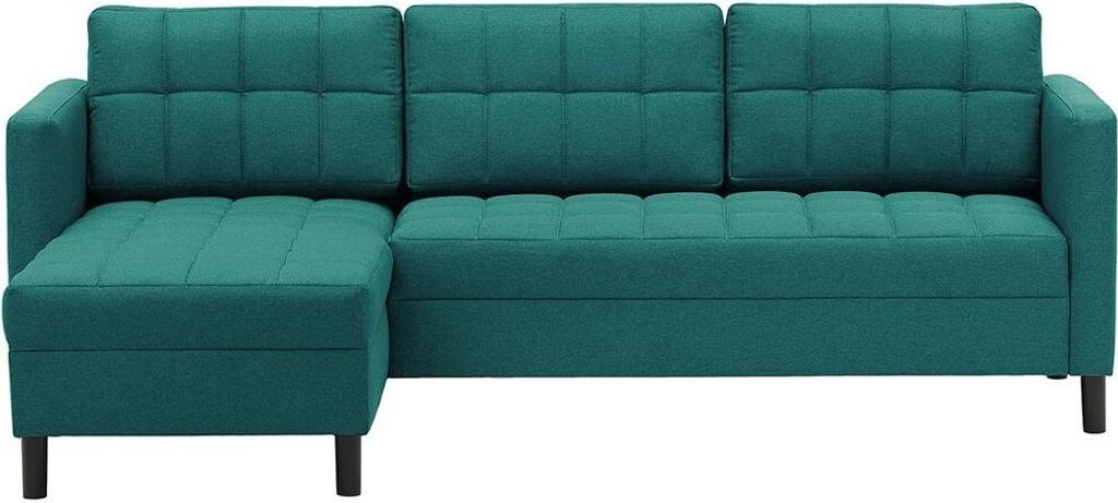 SLF24 - Universalecksofa mit passendem Polsterhocker Ludo - türkis - Malmo 85