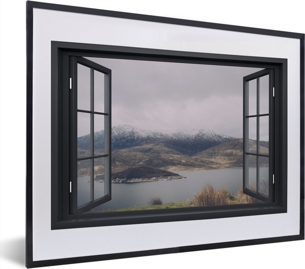 MuchoWow MuchoWow Gerahmtes Poster Aussicht - Landschaft - Wasser 40x30 cm - Poster mit zchwarzem Bilderrahmen - Bilderrahmen - Poster im Rahmen