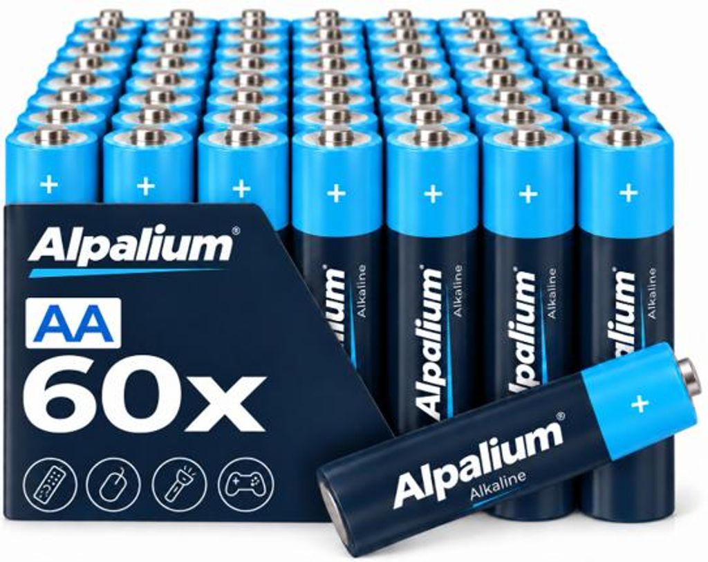 AA Batterien LR6 Mignon Alkaline 60 Stück Uhren Produktbild 