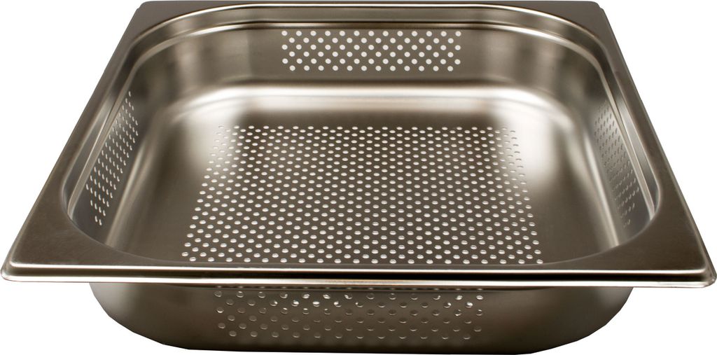 GN 2/3 Gastronormbehälter GN-Behälter Edelstahl 4 Liter Tiefe 65mm gelocht