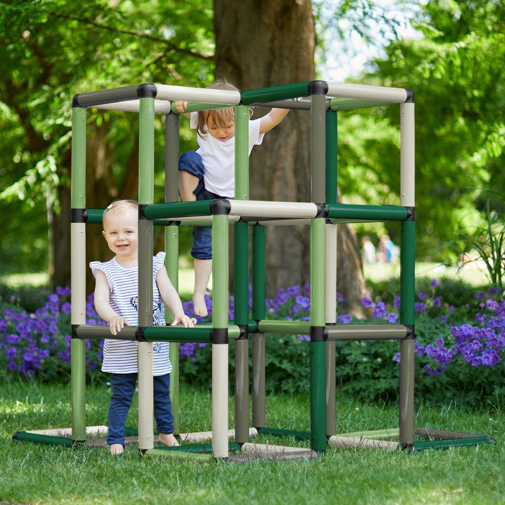 QUADRO Kletterpyramide Home modulares Klettergerüst für Kinder, 237 Teile, ab 12 Monaten, Indoor/Outdoor, UV-stabil, Germany – Mint