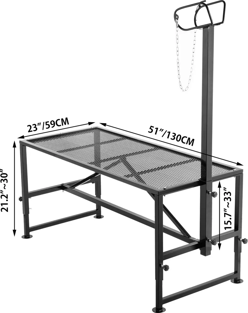 Table de parage pour bétail 51x23" avec plateforme de soin réglable - 8