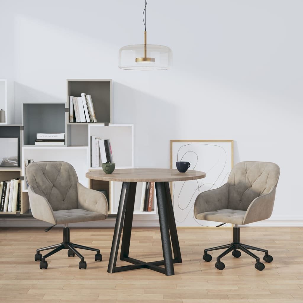 The Living Store Esszimmerstühle 2 Stk. Drehbar Hellgrau Produktbild 