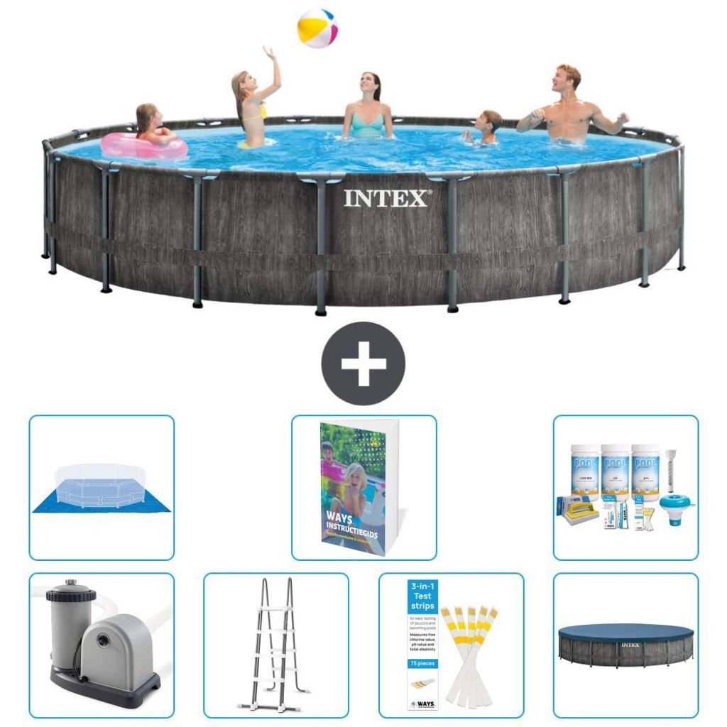 Prism Frame Pool Rund - 549x122 cm - 8-teilig S599