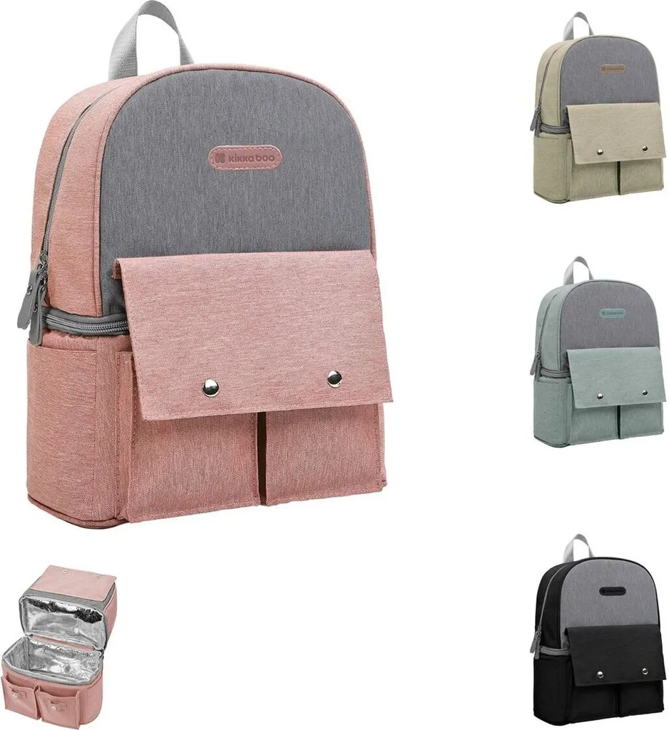 Sac à langer Nia Kikkaboo Rose avec ouverture zippée et multi-poches