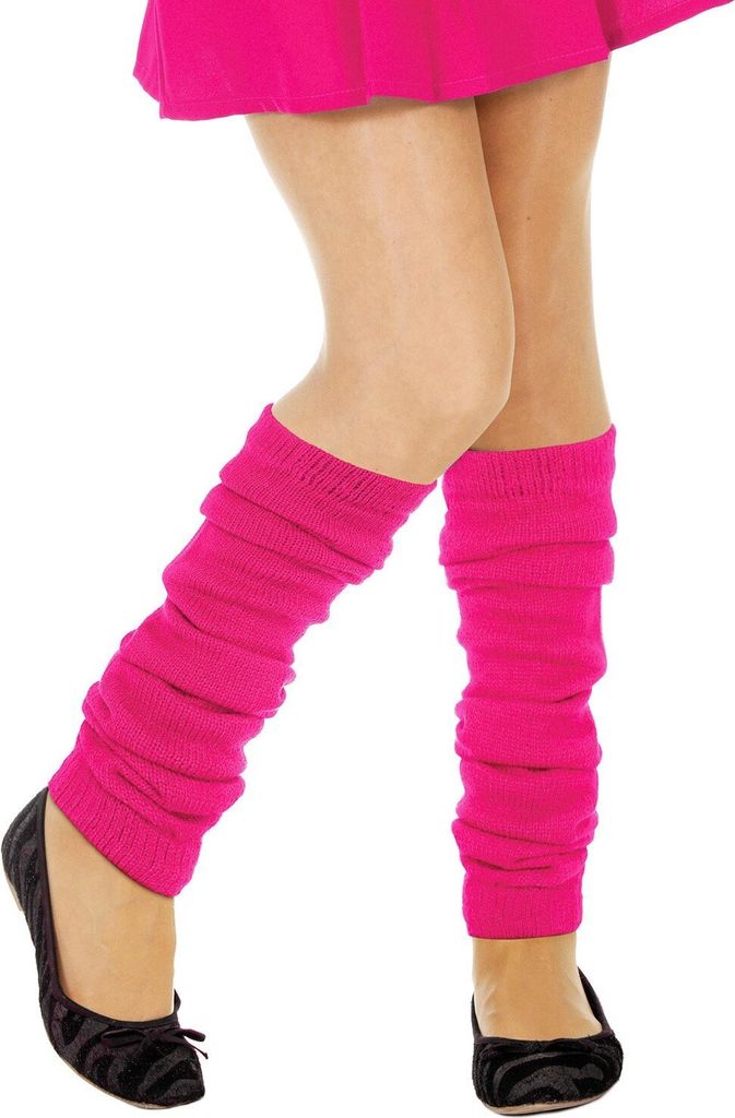 Beinwärmer neon-rosa - Retro Fasching Karneval