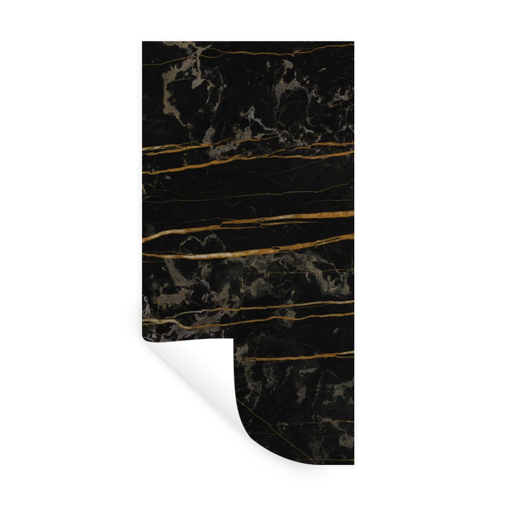 MuchoWow Wandtattoo Wandsticker Wandaufkleber Marmor - Schwarz - Gold - Ader 20x40 cm Selbstklebend und Repositionierbar - Selbstklebend - Fotota...