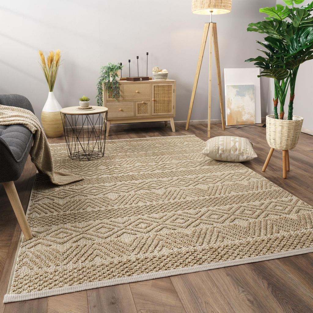 Paco Home Teppich Wohnzimmer Kurzflor Skandinavisches Boho Produktbild 