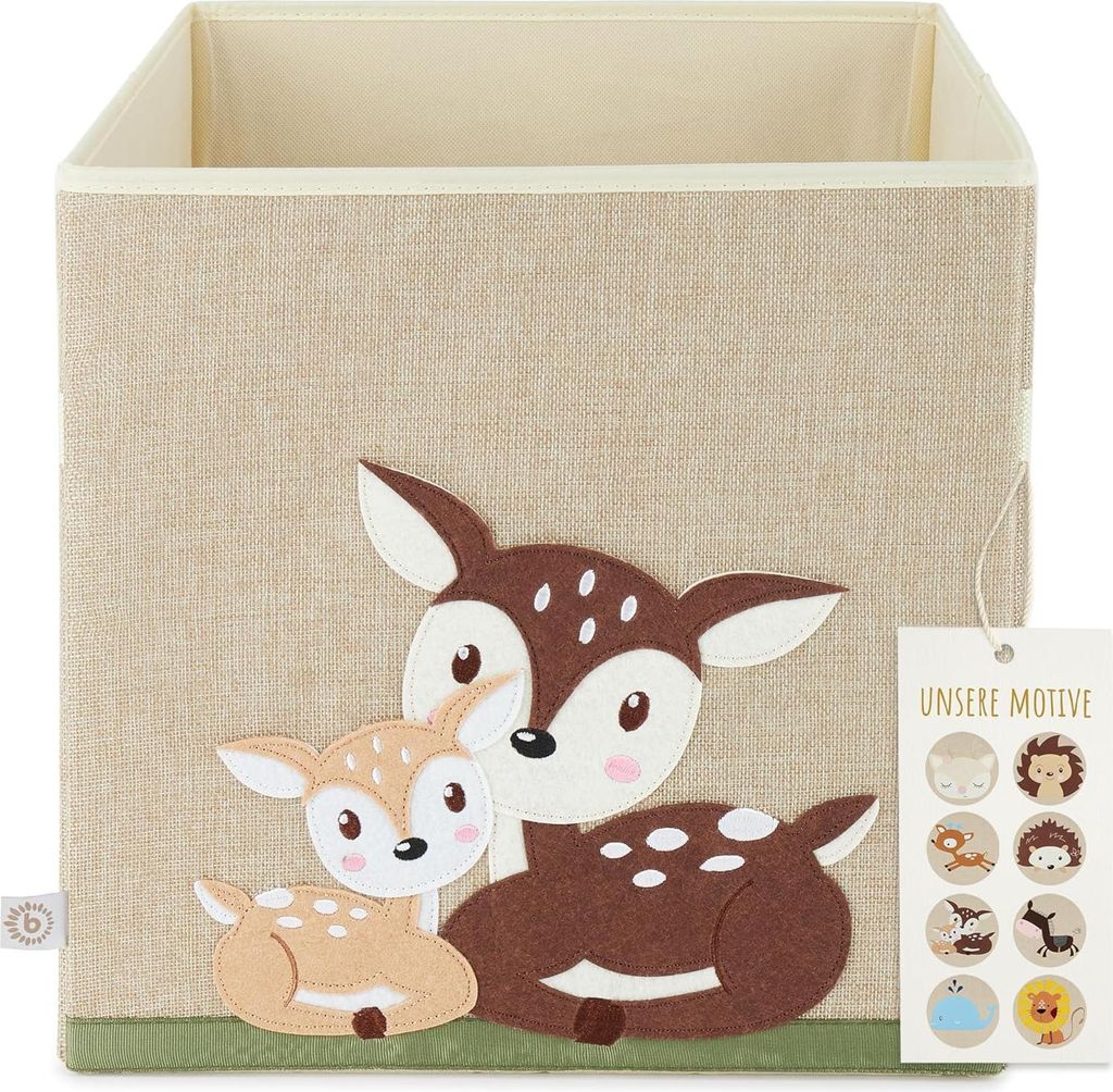 Aufbewahrungsbox für Kinder mit Hirschmotiv - Platzsparende Spielzeugkiste für das Kinderzimmer