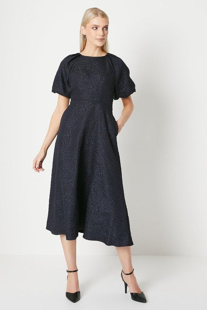 Principles - Midikleid für Damen Puffärmel DH6667 (40 DE) (Marineblau)