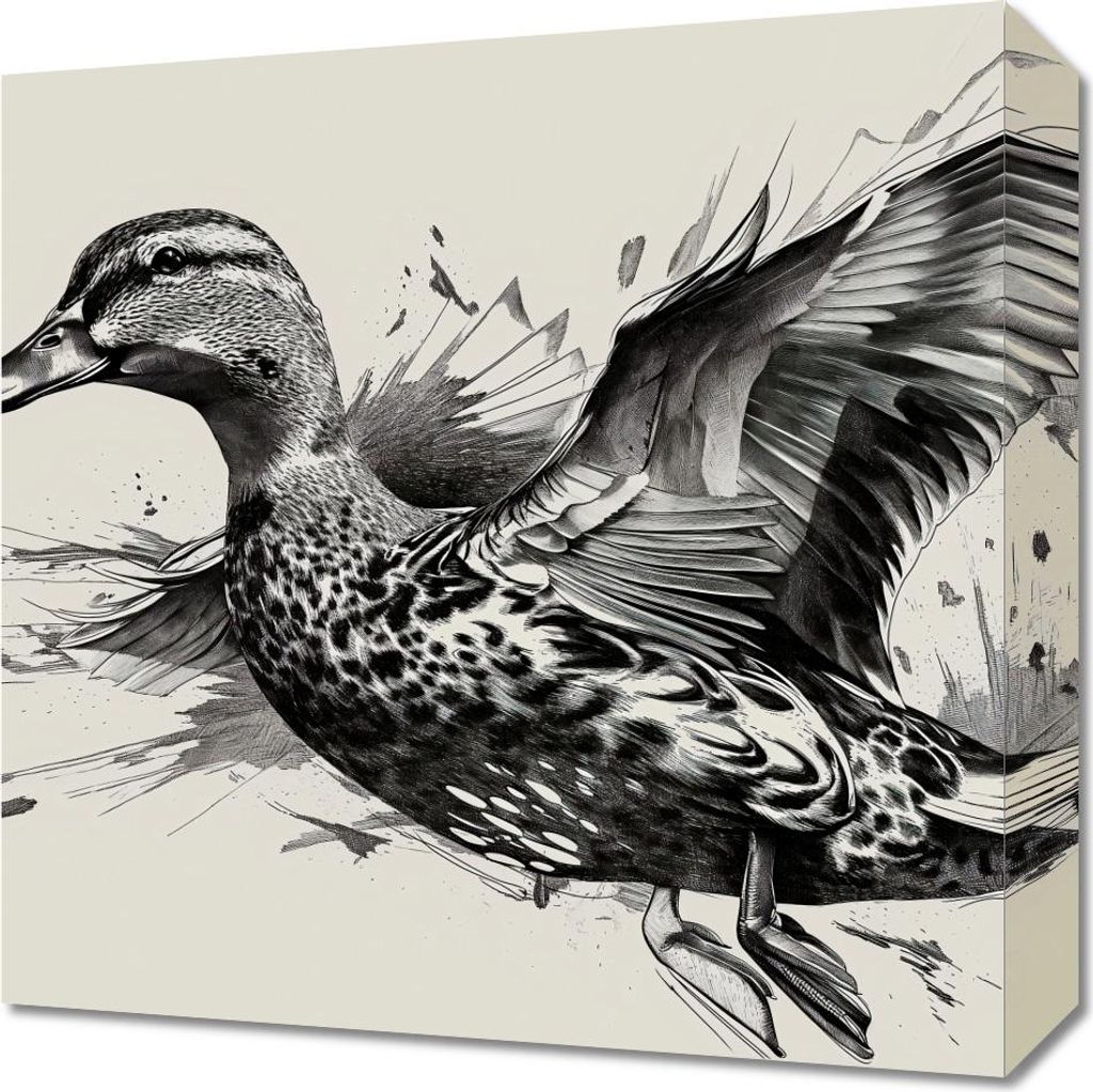 Bild 40x40cm Anmut Enten im Flug